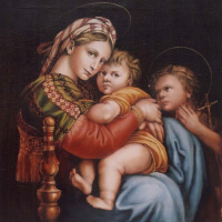 Madonna della Sediawedług Rafaela Santi, 70x70cm