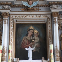 Obramienia obrazów w ołtarzu głównym w kościele pw. Wszystkich Świętych w Białej (2014)